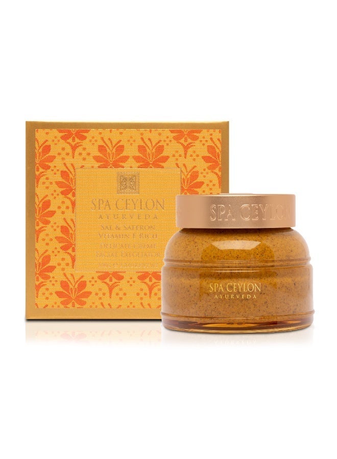 SPA CEYLON Sal and Saffron Vitamin E Enriched Delicate Cream Facial Exfoliator |  Gentle Scrub for Dry Skin | 100g - Image 1